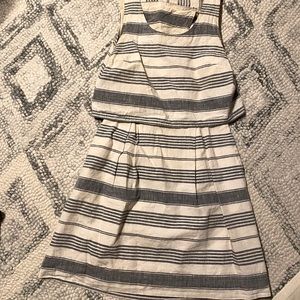 Madewell striped lined dress w open back